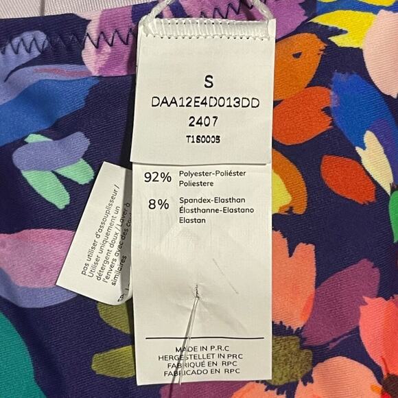 Cupshe Women’s One-Piece Swimsuit Small Multicolor Floral V-Neck Ruffle Tie Back - Picture 5 of 7